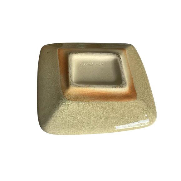 Monroe Salt Works Flower Frog Shallow Square Vase Holly Berries & Leaves Glazed - Picture 4 of 7